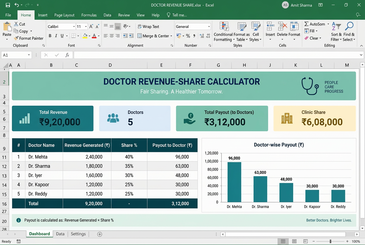 Doctor Revenue-Share Calculator preview