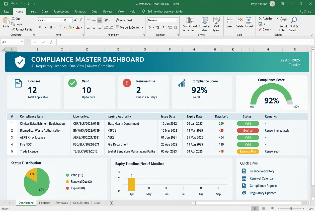 Compliance Master Dashboard preview